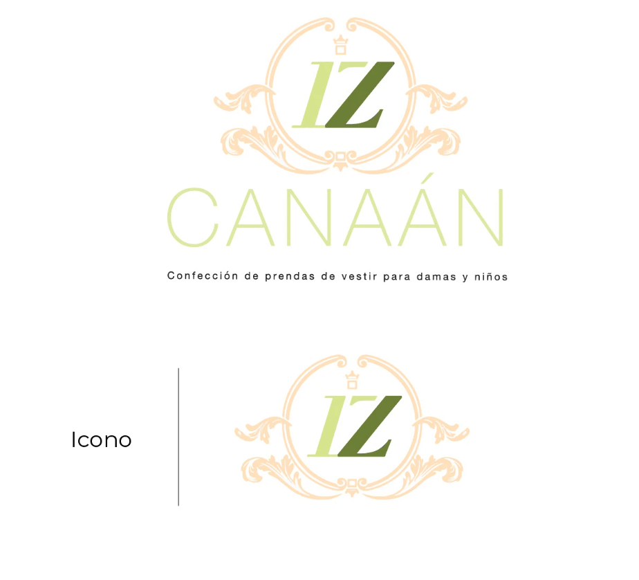 Logotipo IZ Canaán: identidad de marca compacta