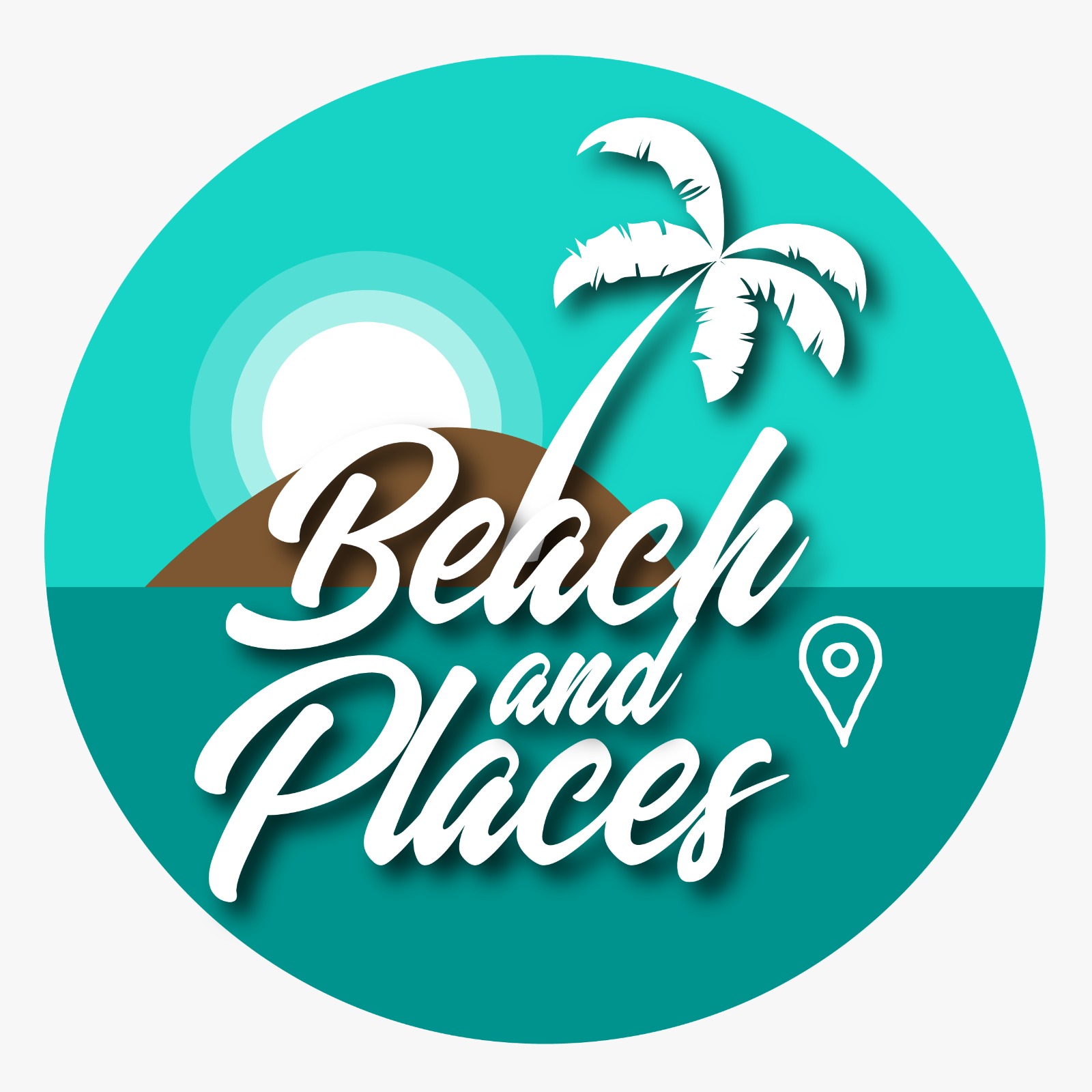 Beach and Places — Circular logo for a tourism and travel company